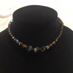 1950s vintage cut crystal necklace Topaz