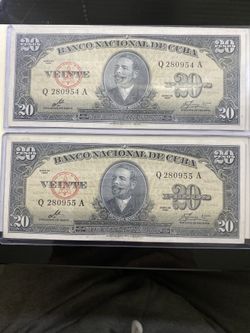 Note bank billetes del caribe serie 1960 consecutiva sin circular UNC
