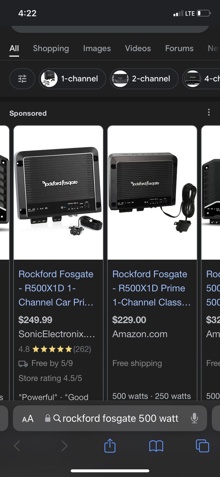 Rockford Fosgate Amp Kenwood 12” Subs