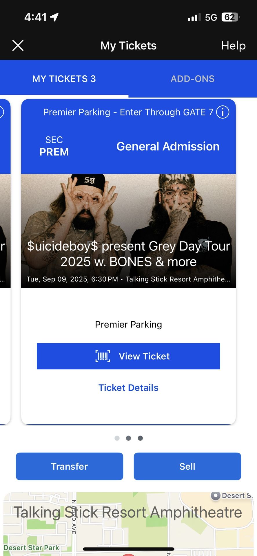 Arizona GreyDay Pit Tickets