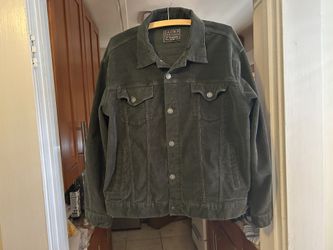 Dark Green Corduroy Trucker Jacket