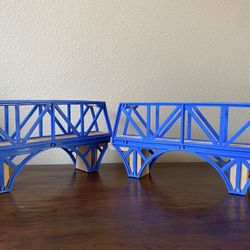 🌉 🚂  2 Thomas & Friends Wooden Railway Train Tracks Blue Bridges