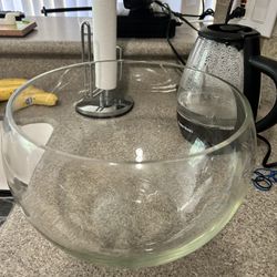 Large Glass Punch Bowl 