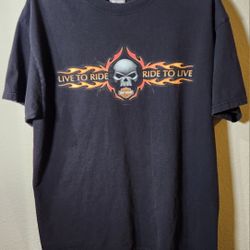 HARLEY DAVIDSON LIVE TO RIDE EAGLE SKULL T-SHIRT SZ. LARGE TRIPPS AMARILLO TEXAS