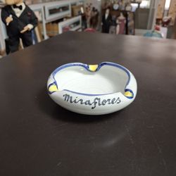 Unique Peruvian Pottery Art Made In Miraflores District Of Lima, Ceramic Trinket Dish Or Ashtray 5.5"Wx1.5"H