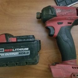 Milwaukee M18 Fuel Impact Dill And M18 Red lithium High Output  6.0 Battery 