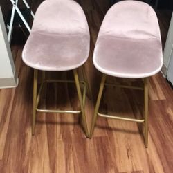 Rose Pink & Gold Stool Seats