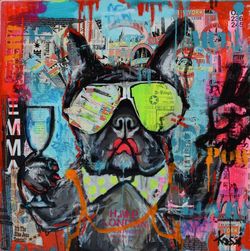 20 X 20 Funky Terrier Giclée Canvas Art