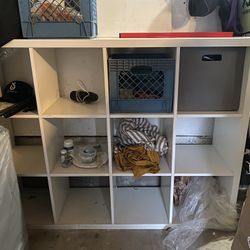white shelves 