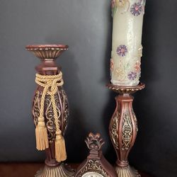 Candle Holders & Clock