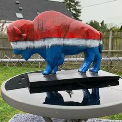 The Red White And Blue Buffalo Statue