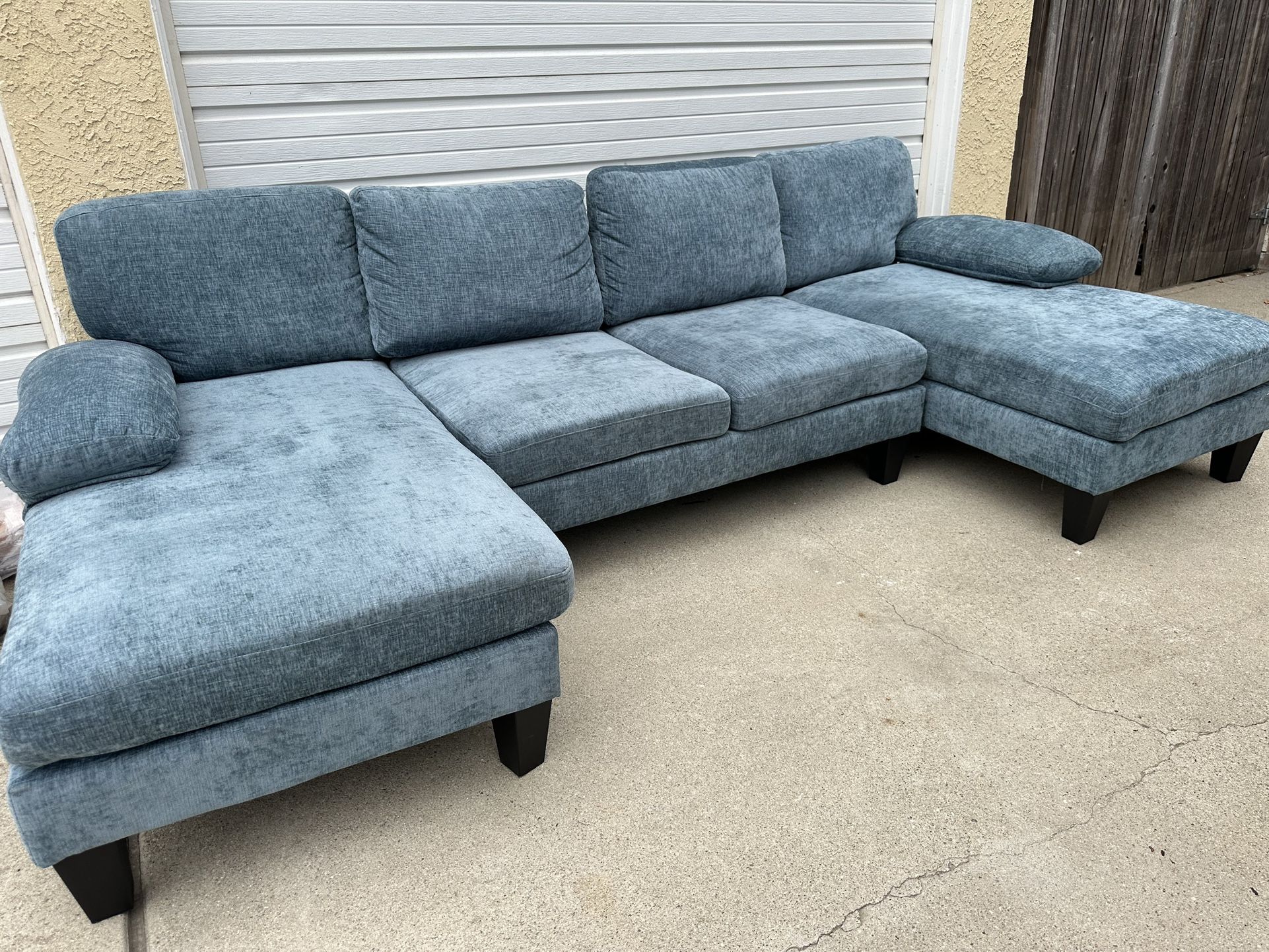 Light blue sectional couch