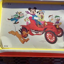 1970s Vintage Disney Mickey Mouse And Friends Metal Lap Tray