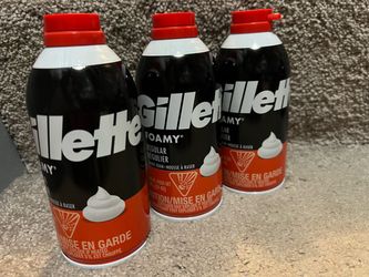 New unopened Gillette Foamy Regular Shave Foam 3-Pack