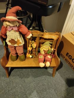 Fall Harvest Scarecrow Figurine Set