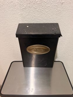 Black Metal Wall-Mount Mailbox