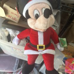 1988 Disney Mickey Mouse Santa Claus plush toy