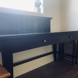 Wooden Desk & Hutch