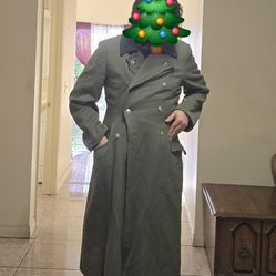 RARE Cold War East German Military Coat - Heavy Wool Greatcoat