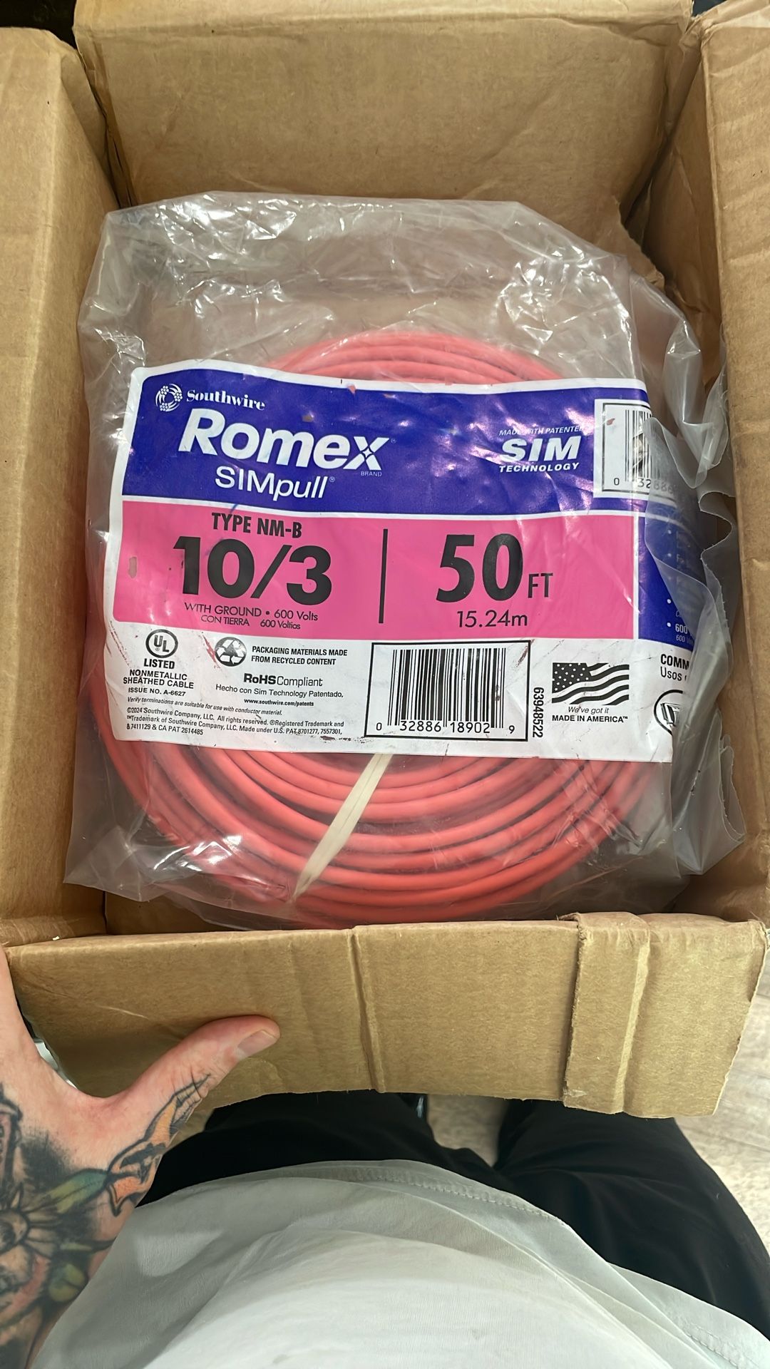 Romex 10/3 50 Ft Wire Brand New