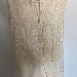 Tan Maxi Lace Dress