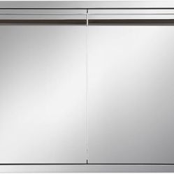 Outdoor Kitchen Door 33" W x 21" H inch Stainless Steel BBQ Double Door Flush Mount for Outdoor Kitchen Island（Double Wall Door Panel ）