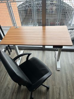 Standing desk and office chair