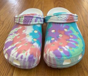 Crocs Classic Clog Shoes Unisex M6/W8 Tie Dye Fresco Multicolor Pastel Casual