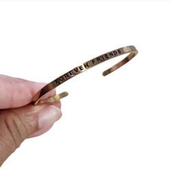 Gold Toned Forever Friends Cuff Bracelet 5"