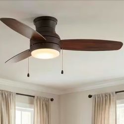 Ashby Park 44 in. White Color Changing Integrated LED Bronze Ceiling Fan with Light Kit and 3 Reversible Blades