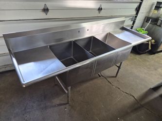 NSF 3 Compartment Sink Stainless Steel Restaurant Food Service