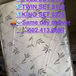 New Beds With Box Spring King. Queen. Full. Twin Mattress Sets 