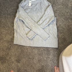 Aerie Gray Crewneck Sweater Soft Knit Versatile