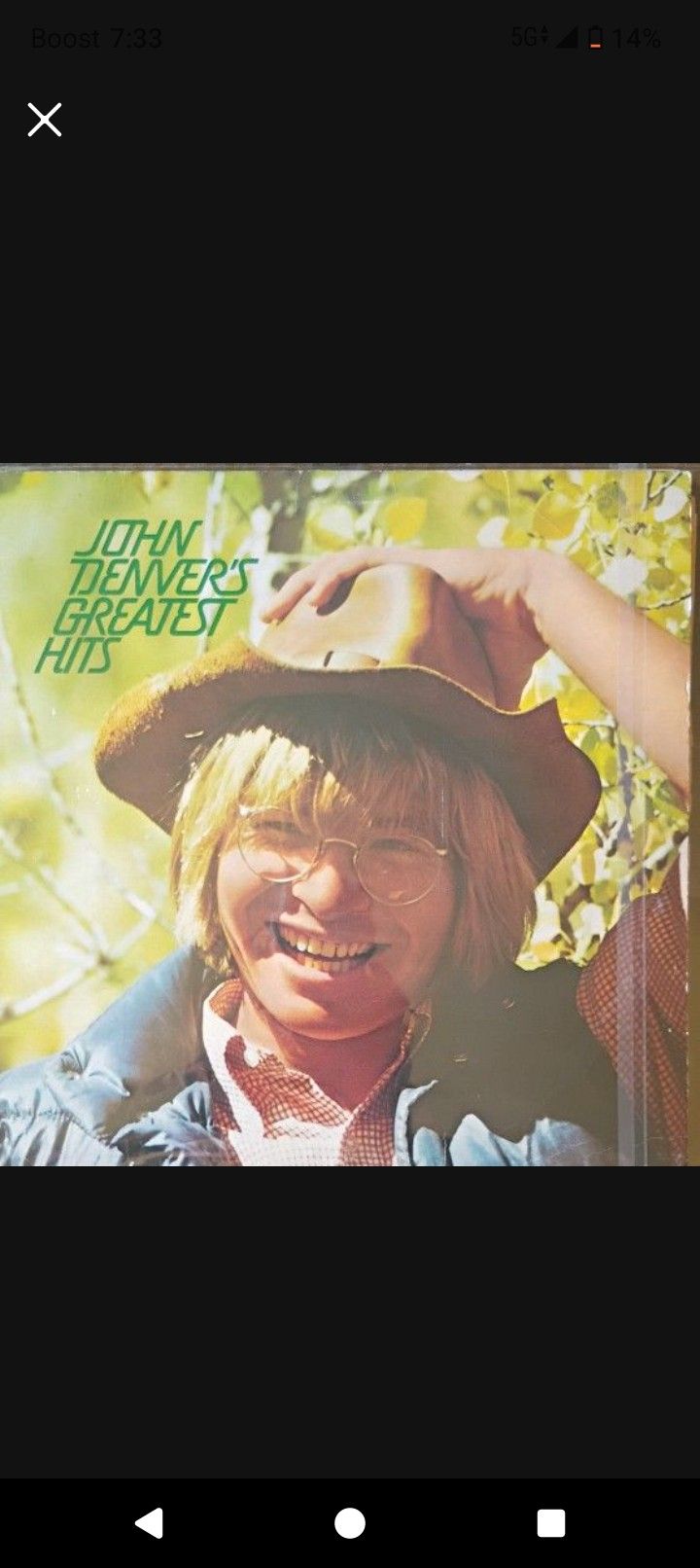 JOHN DENVER'S GREATEST HITS LP VINYL