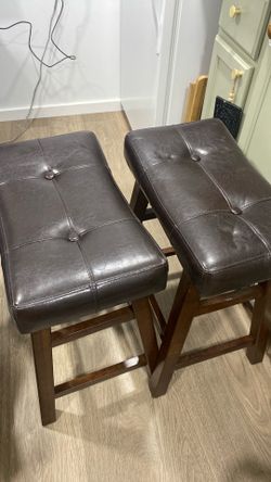 2 leather stools 20bucks!