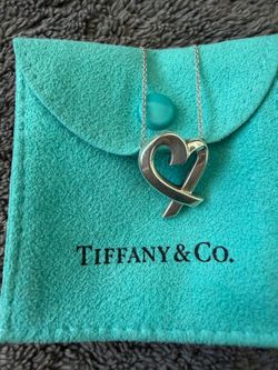 Tiffany & Co Paloma Picasso Loving Heart Pendant Necklace 18” 925 Silver