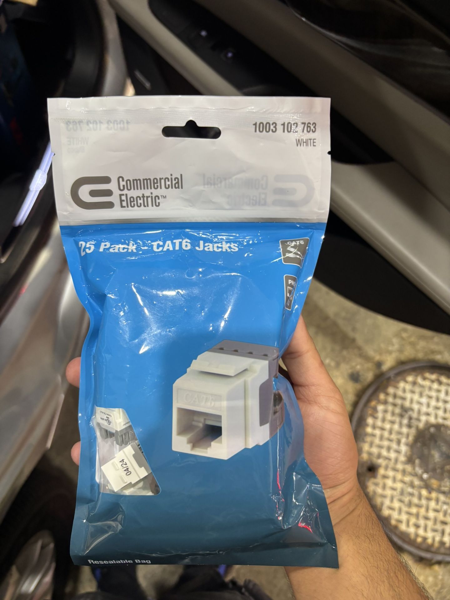 Cat-6 Jack in White (25-Pack)