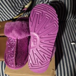 UGG Women's Oh Yeah Glitter Purple Slippers, Size 6