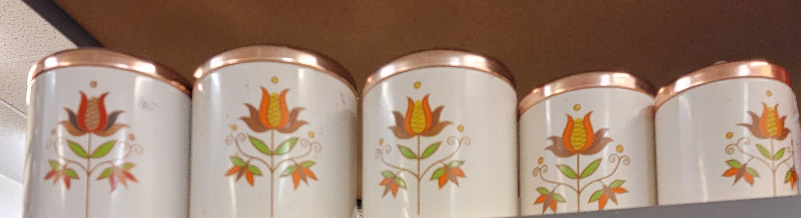 Vintage Metal Kitchen Canisters By Ransburg 