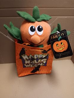 Happy Halloween Pumpkin Plush with Gift Bag