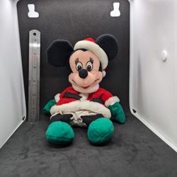 Disney Store Minnie Mouse Christmas Santa Outfit 9" Bean Bag Plush Toy Vintage