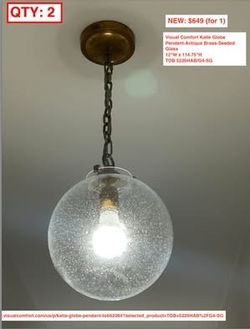 Antique Brass Pendant Lights (2)