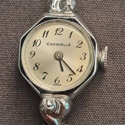 Vintage Caravelle (Bulova) N7 Ladies Diamond Watch - Swiss 17 Jewels Mechanical  - Original Band - Ref. H522