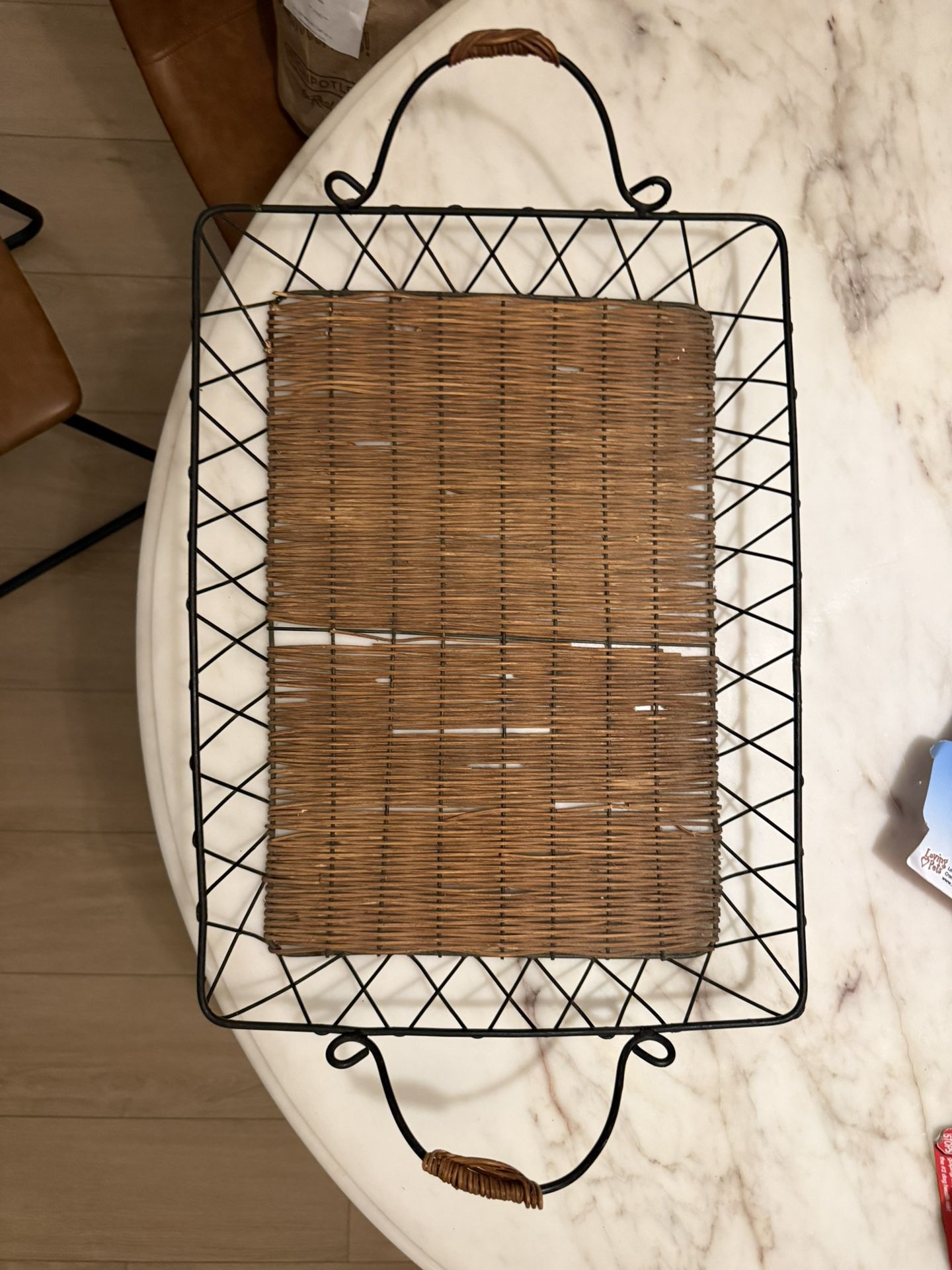 Weaved And Metal Basket
