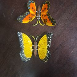Beautiful Handmade & Handpainted Wooden BUTTERFLY Decorations (Get Both For $10)