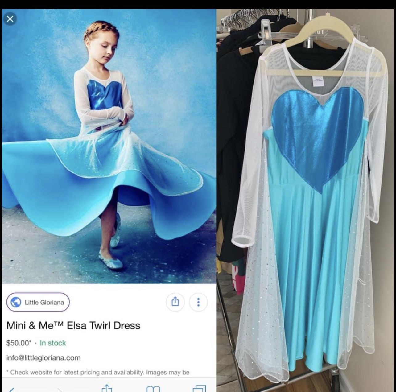 Little Gloriana NEW twirl long dress sz 6/7 blue frozen dress up halloween “Disney” Elsa princess