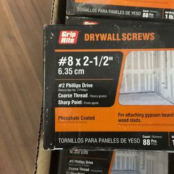 Grip Rite #8 x 2 1/2” Drywall Screws (16 Boxes Available )