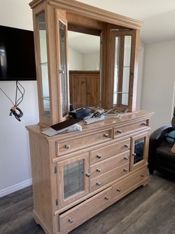 Dresser with vanity.