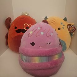 Lot of 3 Valentine's Squishmallows - NWT - Georgios / Middy / Antjuan  16"