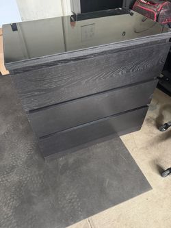 IKEA 3 Drawer Dresser with Glass Top